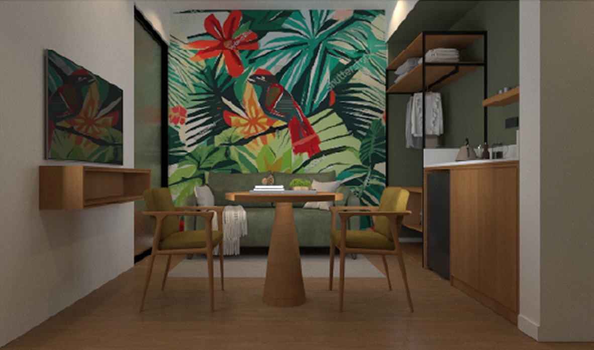 Bursting with tropical energy. Vibrant greens, bold florals, and breezy textures bring the jungle indoors.
