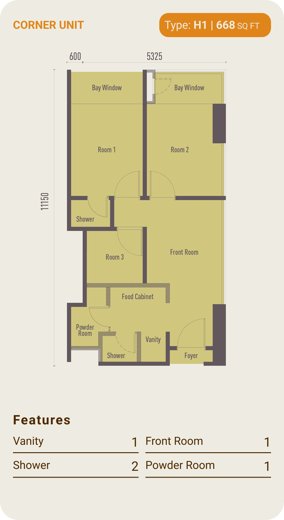 H1_3 bedrooms